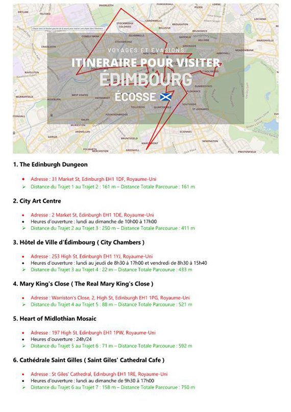 itinéraire de visite d'Édimbourg en Écosse