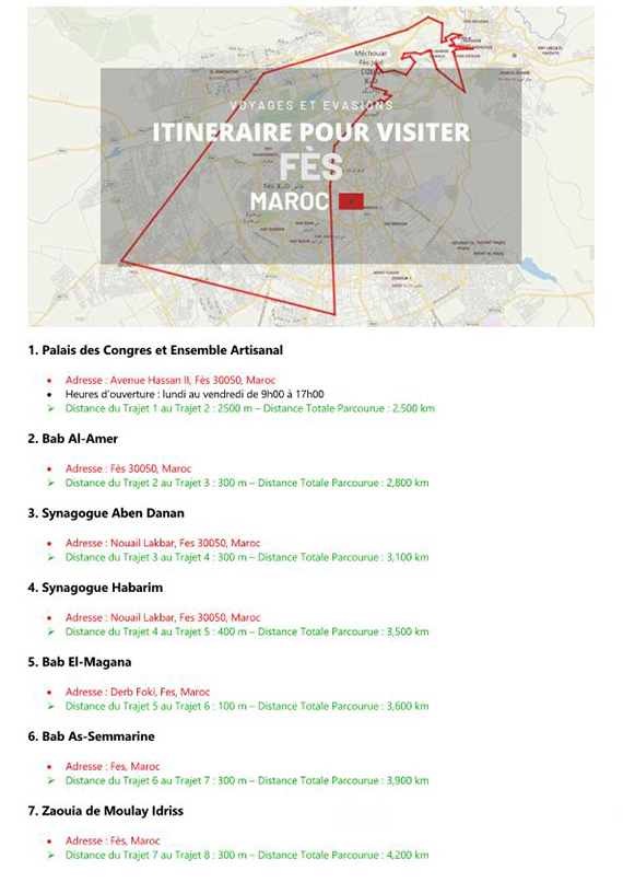 itinéraire de visite de Fès au Maroc