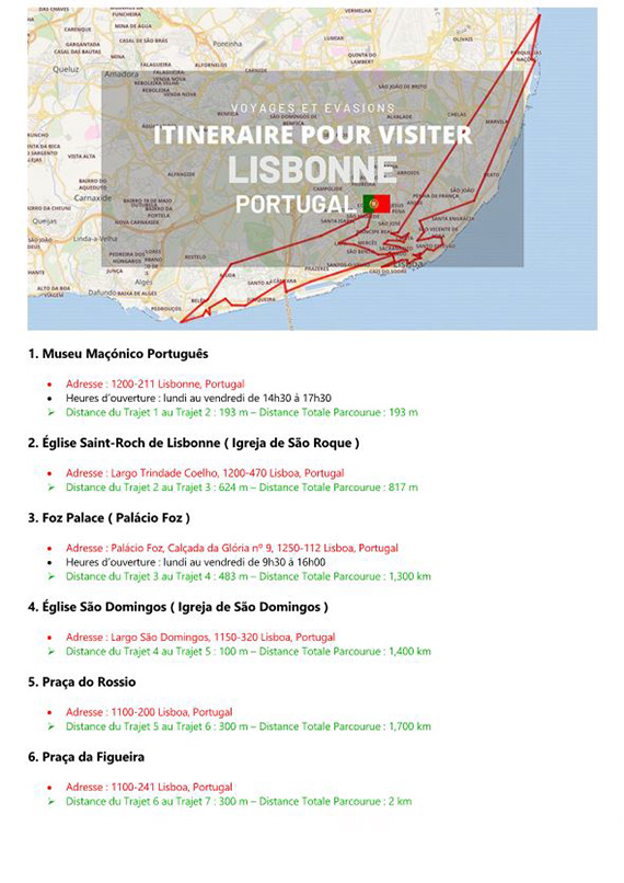 itinéraire de visite de lisbonne au portugal