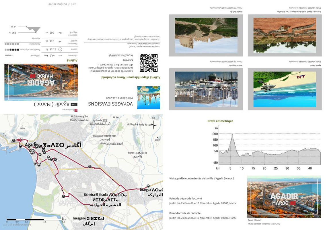 plan détaillé format poche d'Agadir au Maroc