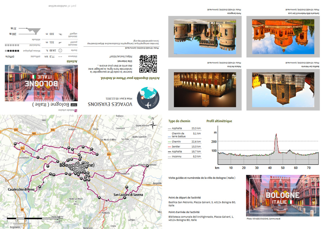 plan détaillé format poche de Bologne en Italie