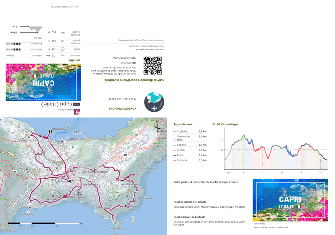 plan détaillé format poche de Capri en Italie
