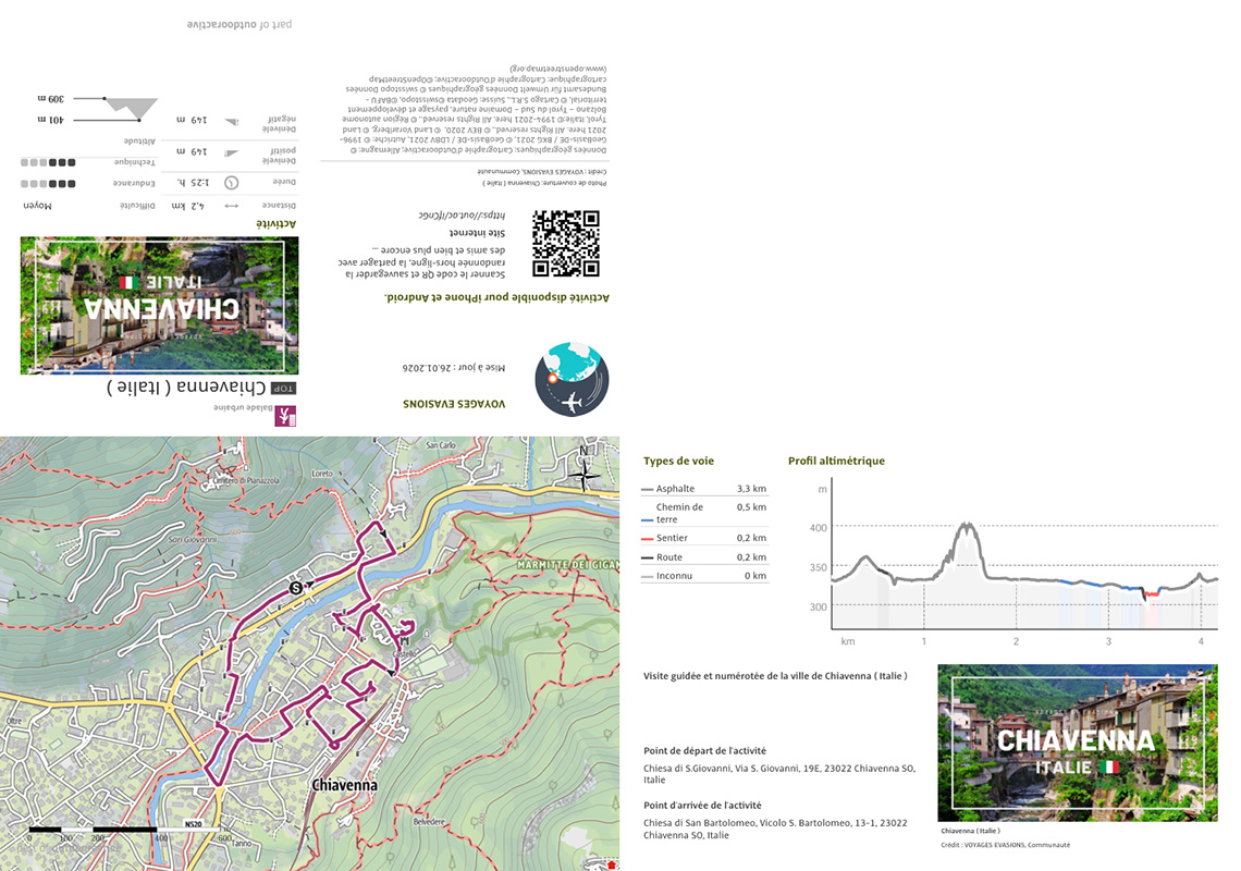 plan détaillé format poche de Chiavenna en Italie