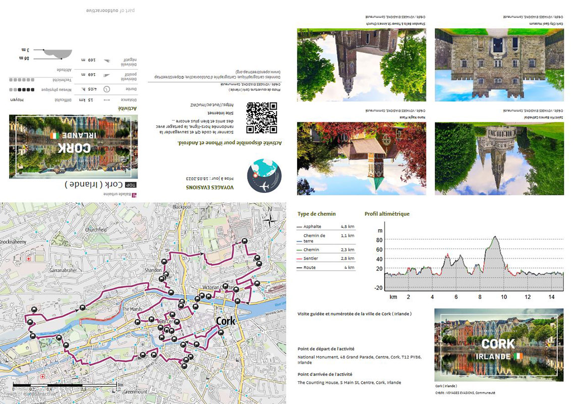plan détaillé format poche de Cork en Irlande