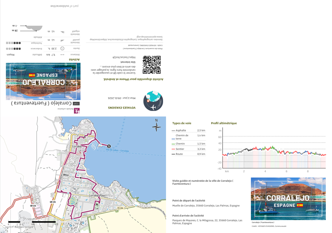 plan détaillé format poche de Corralejo en Fuerteventura
