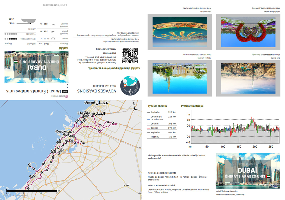 plan détaillé format poche de Dubaï en Émirats Arabes Unis