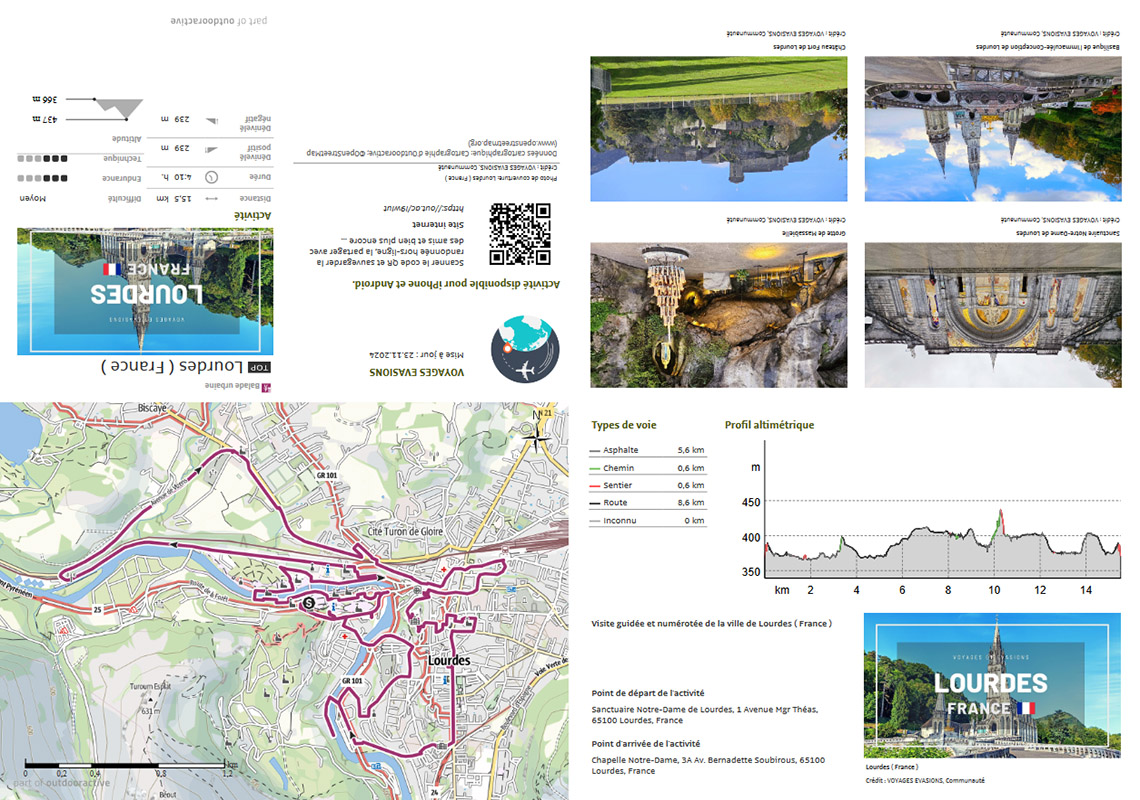 plan détaillé format poche de Lourdes en france