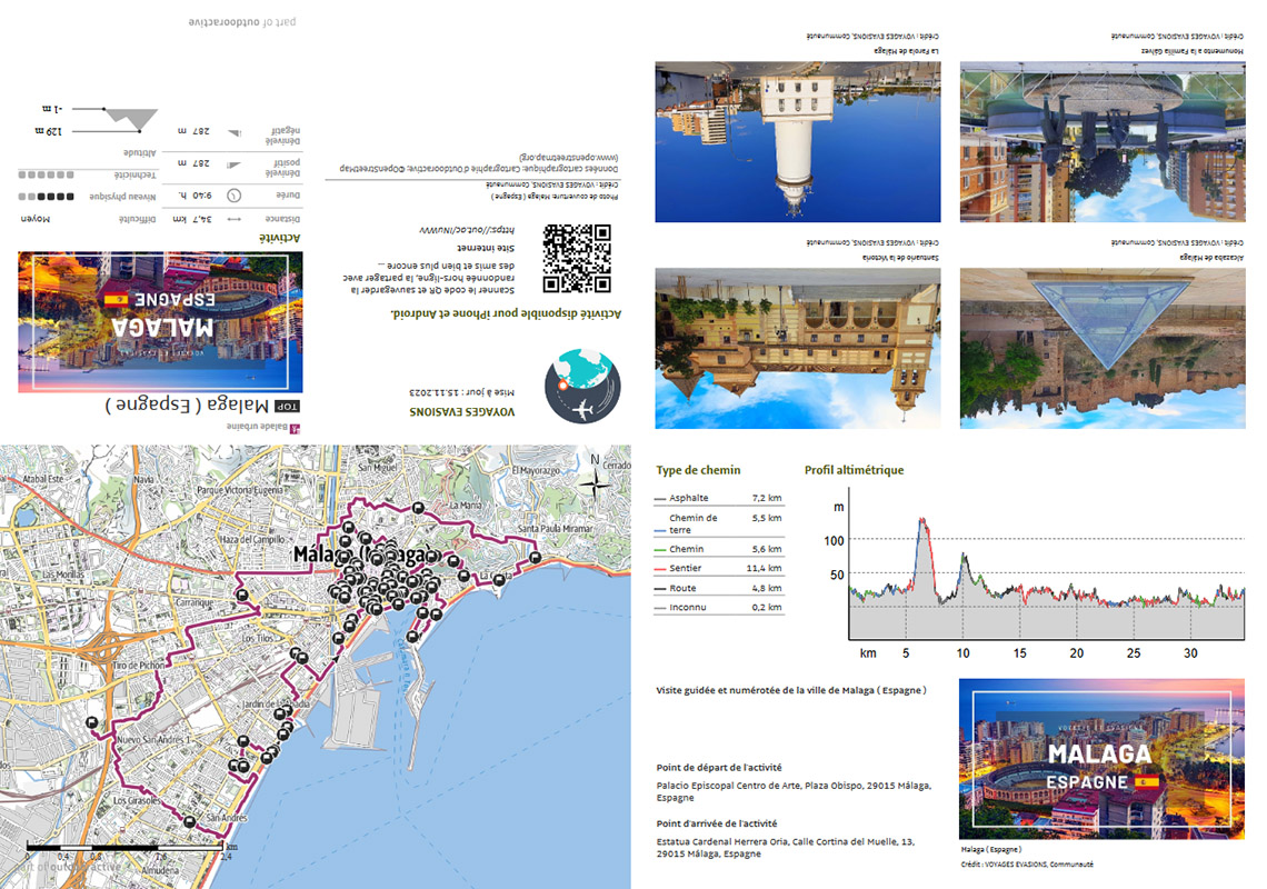 plan détaillé format poche de Malaga en espagne