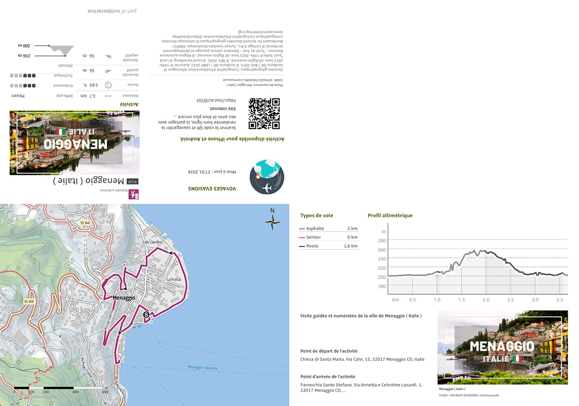 plan détaillé format poche de Menaggio en Italie