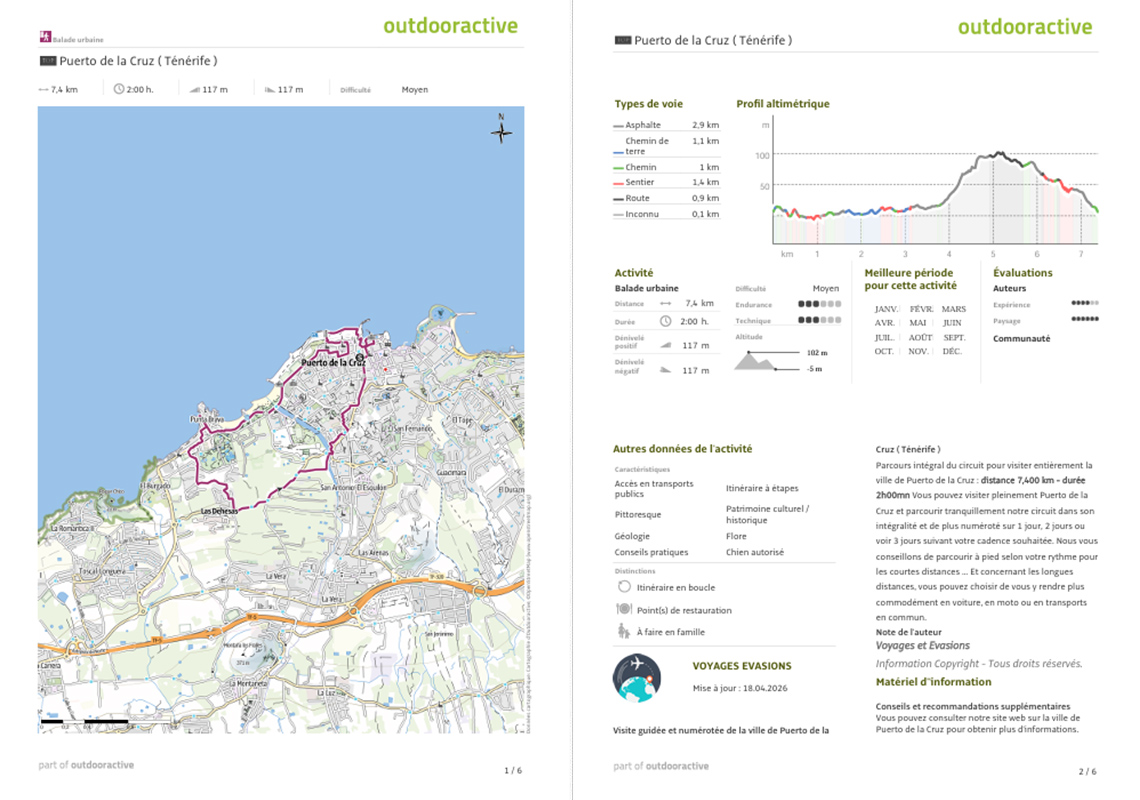plan détaillé format normal de Puerto de la Cruz en Ténérife