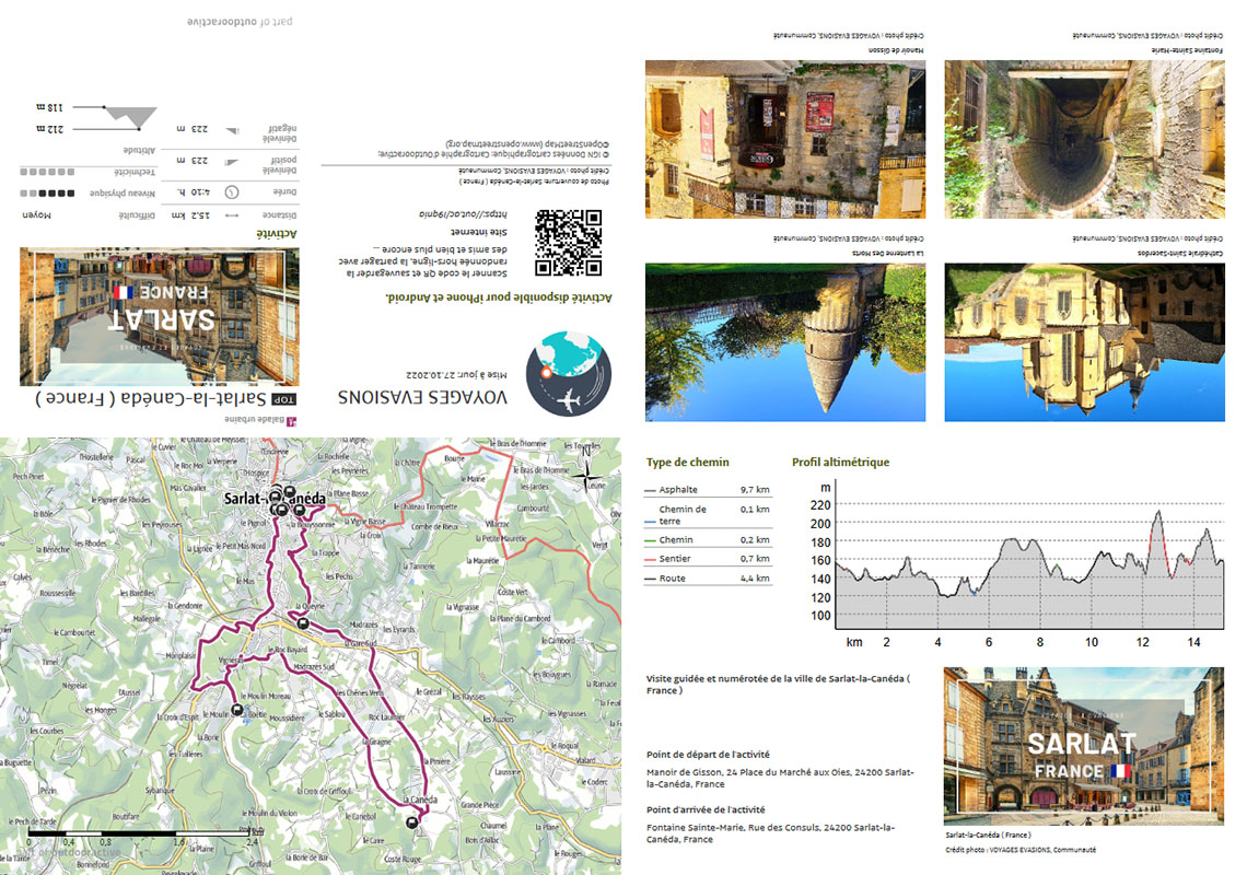 plan détaillé format poche de Sarlat en france