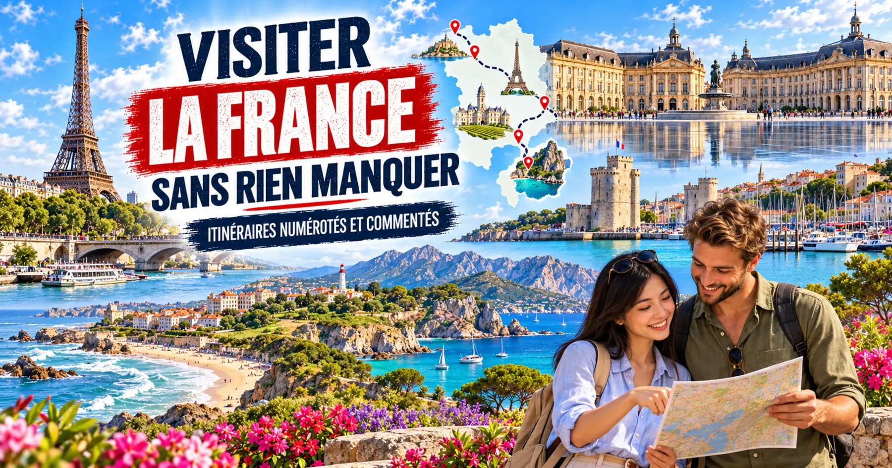 Parcours en France entre villes, monuments et paysages