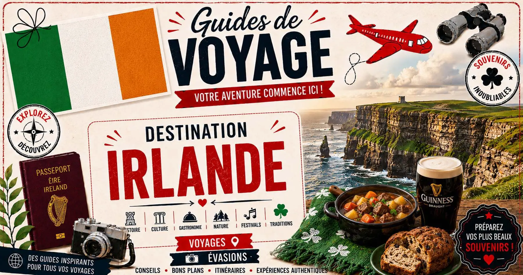 Irlande entre Dublin, falaises atlantiques et campagne verdoyante