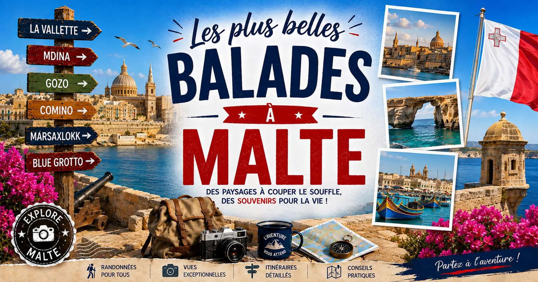 Affiche des circuits à Malte entre palais, églises, musées et fortifications