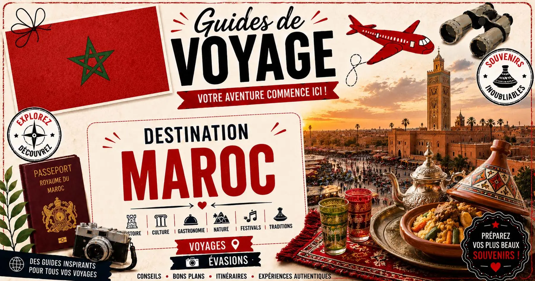 Maroc entre mÃ©dinas, dÃ©sert, montagnes de lâAtlas et cuisine traditionnelle