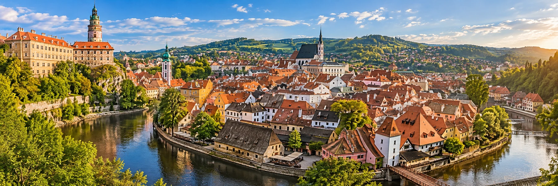 Illustration panoramique de Český Krumlov