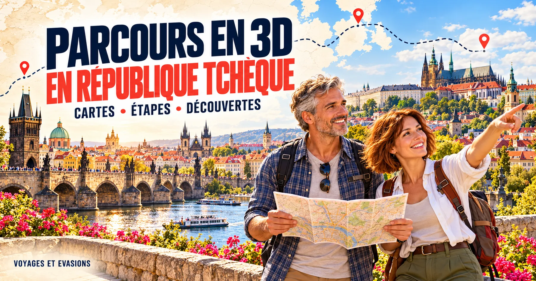 Illustration des parcours en 3D en République tchèque