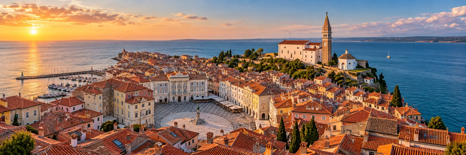 Illustration panoramique de Piran