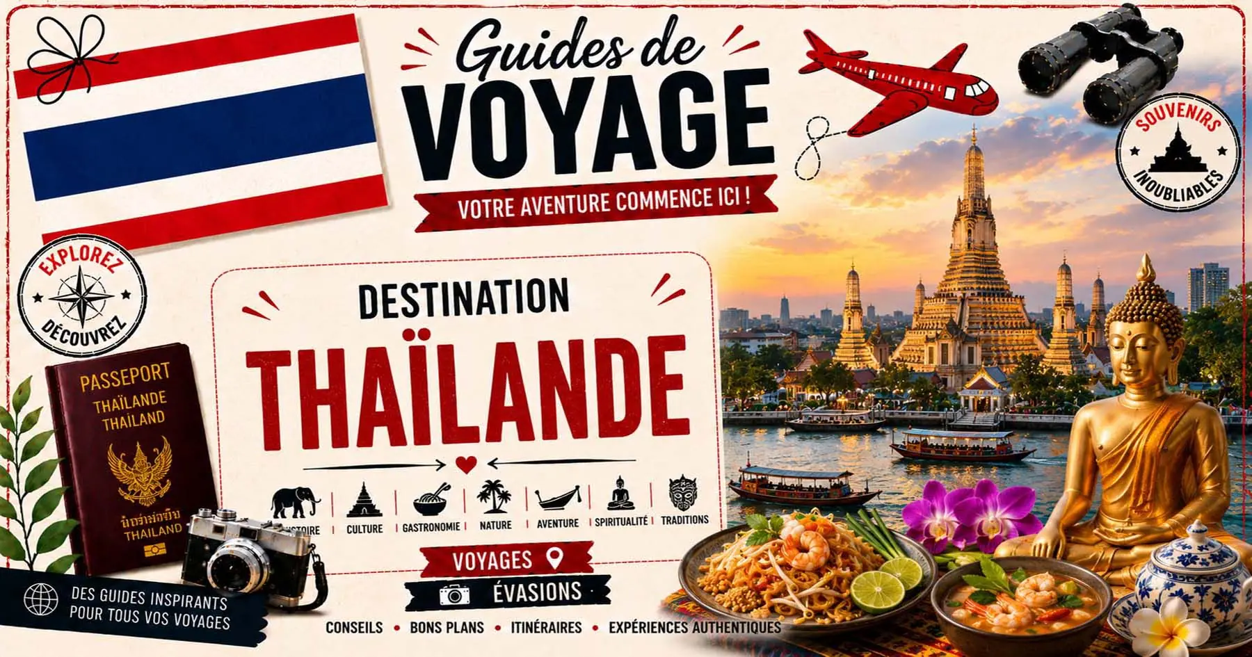 Guide de voyage en Thaïlande, temples, cuisine et îles tropicales