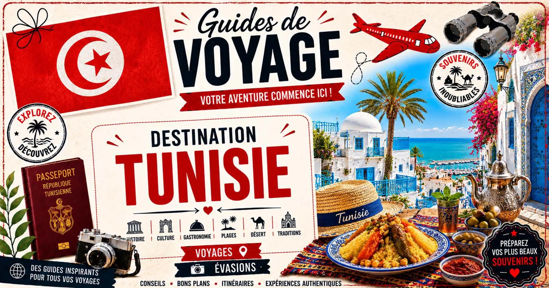 Tunisie entre mÃ©dinas, sites antiques, oasis et rivages mÃ©diterranÃ©ens