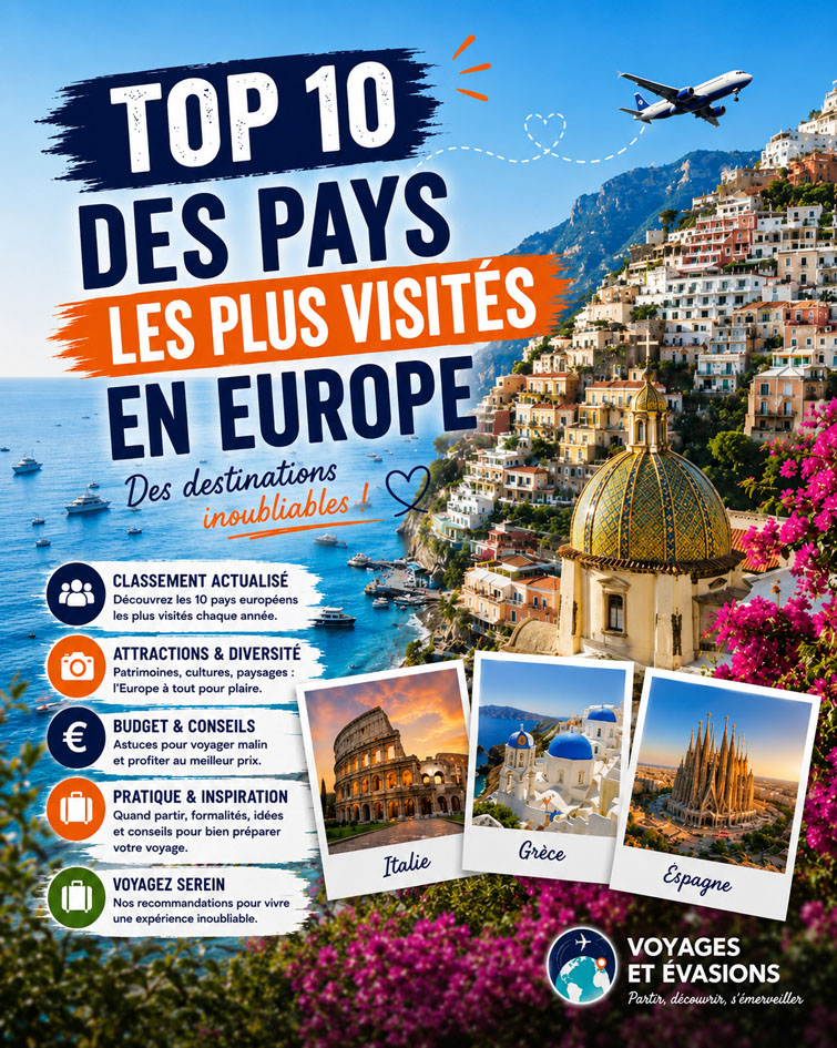 Top 10 des pays les plus visités en Europe