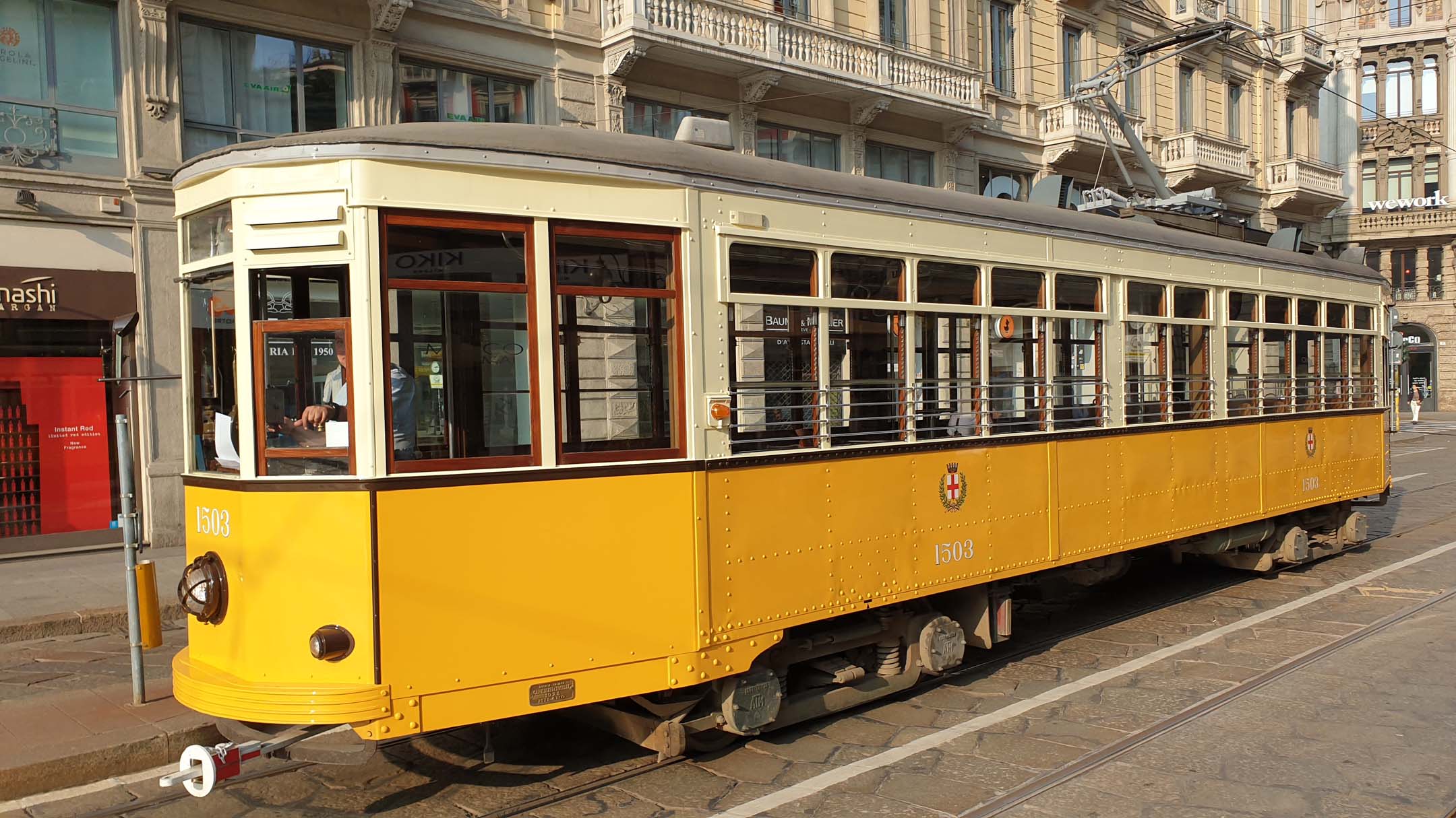 Tram de Milan en Italie