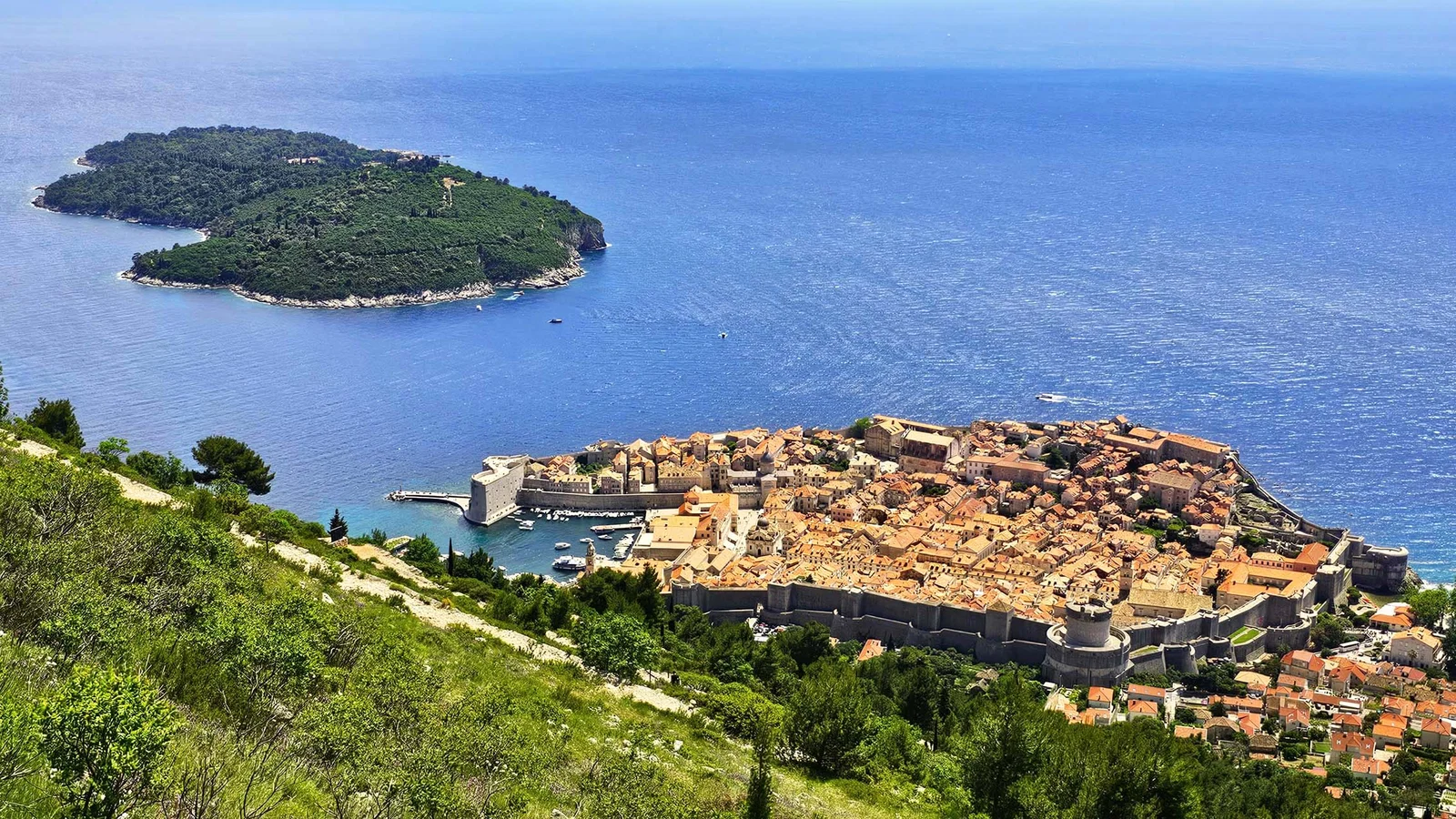 Panorama de Srđ sur la vieille ville — Dubrovnik