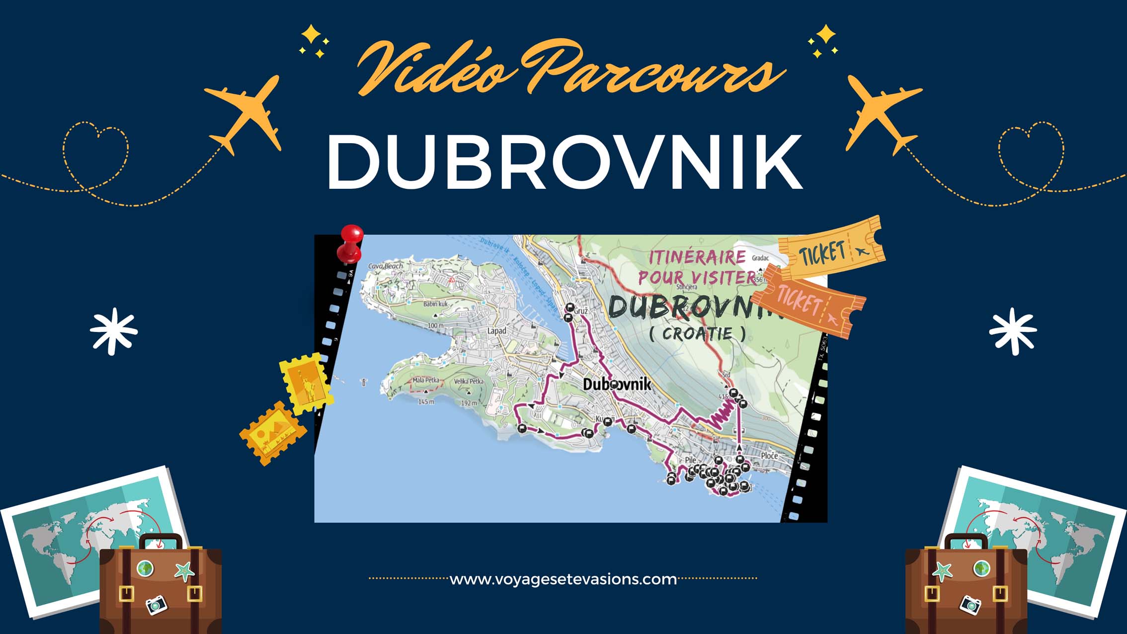 vidéo parcours Dubrovnik en Croatie