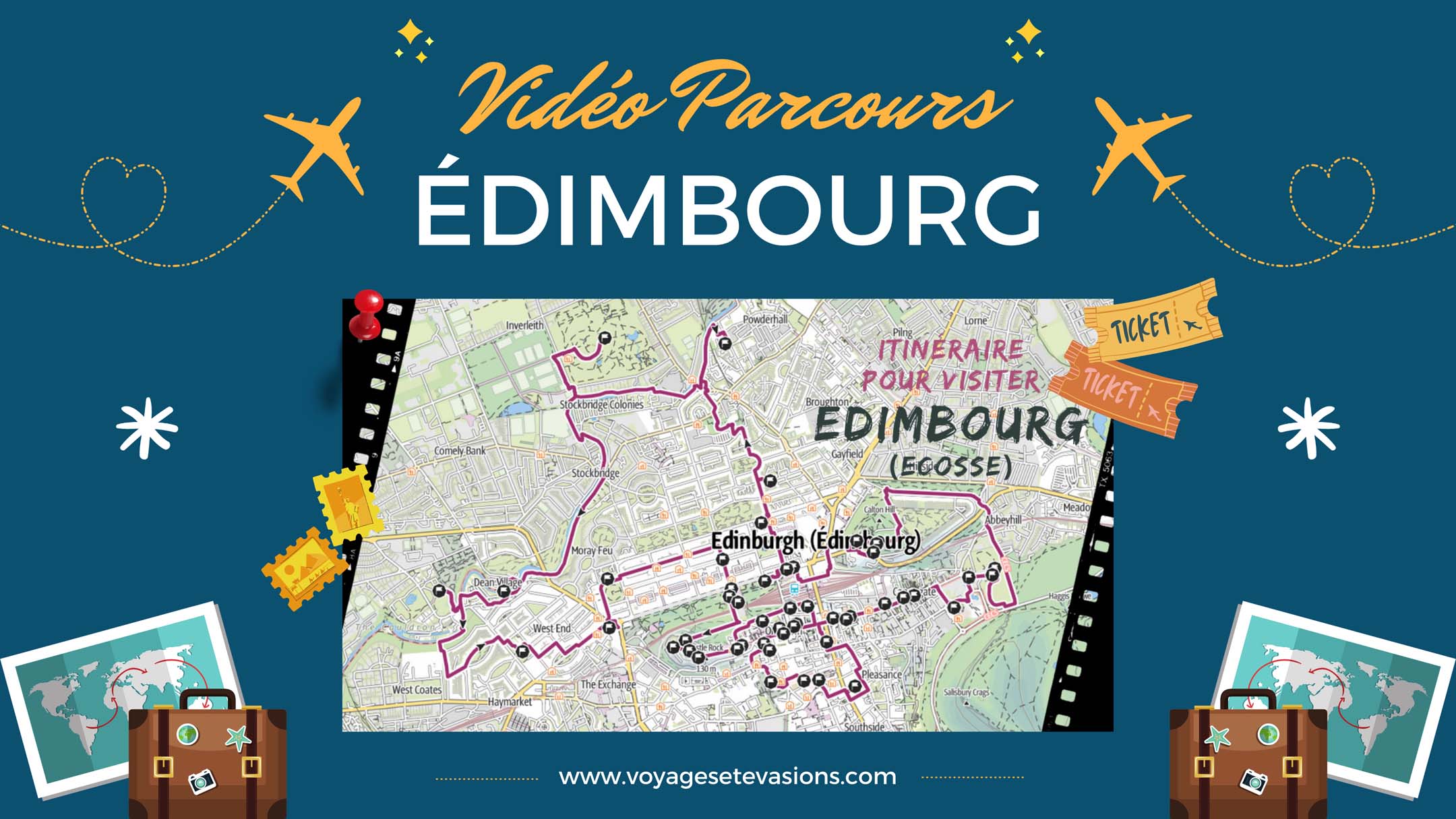 vidéo parcours Édimbourg en Écosse