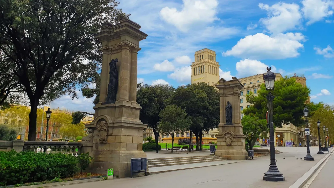 Plaça de Catalunya à Barcelone, Espagne