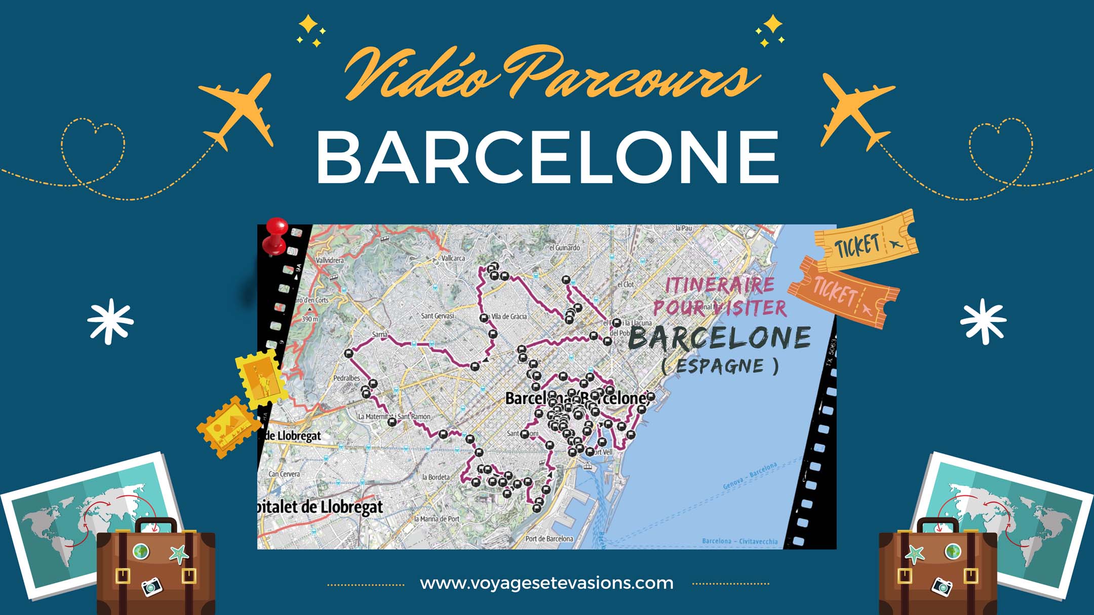 vidéo parcours Barcelone en Espagne