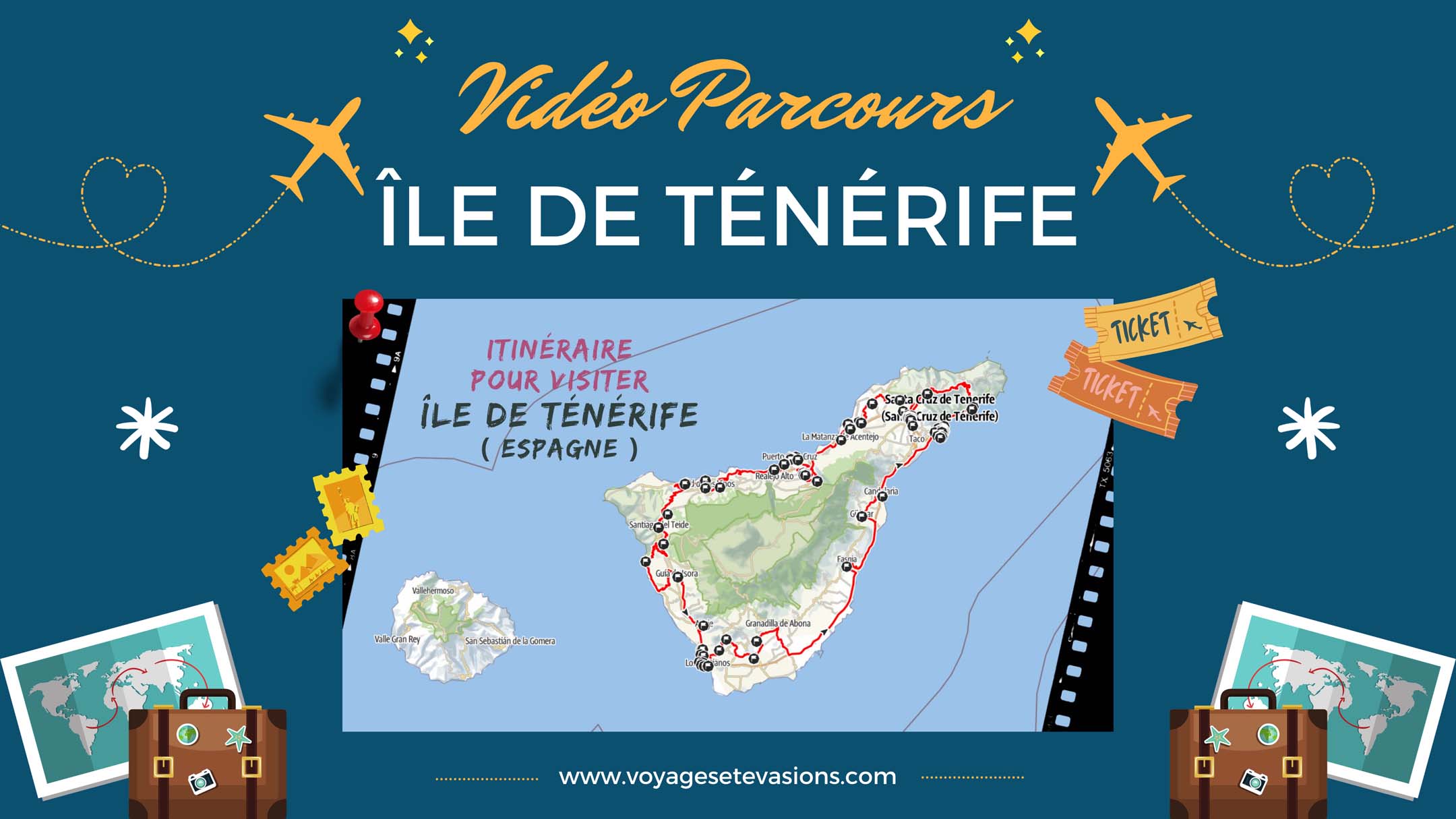 vidéo parcours de l'île de Ténérife en espagne