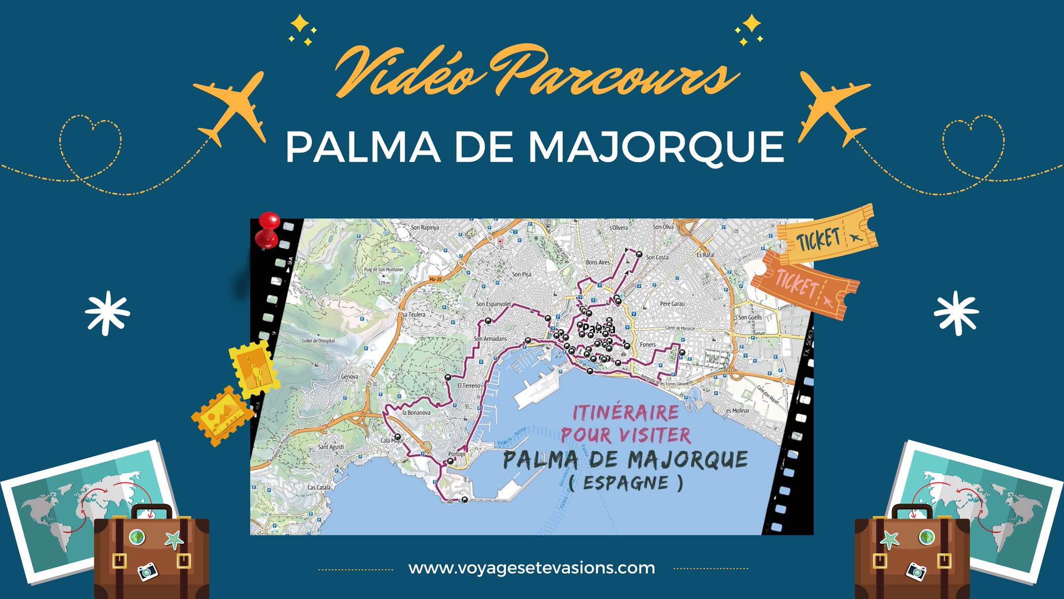 vidéo parcours Palma de Majorque en Espagne
