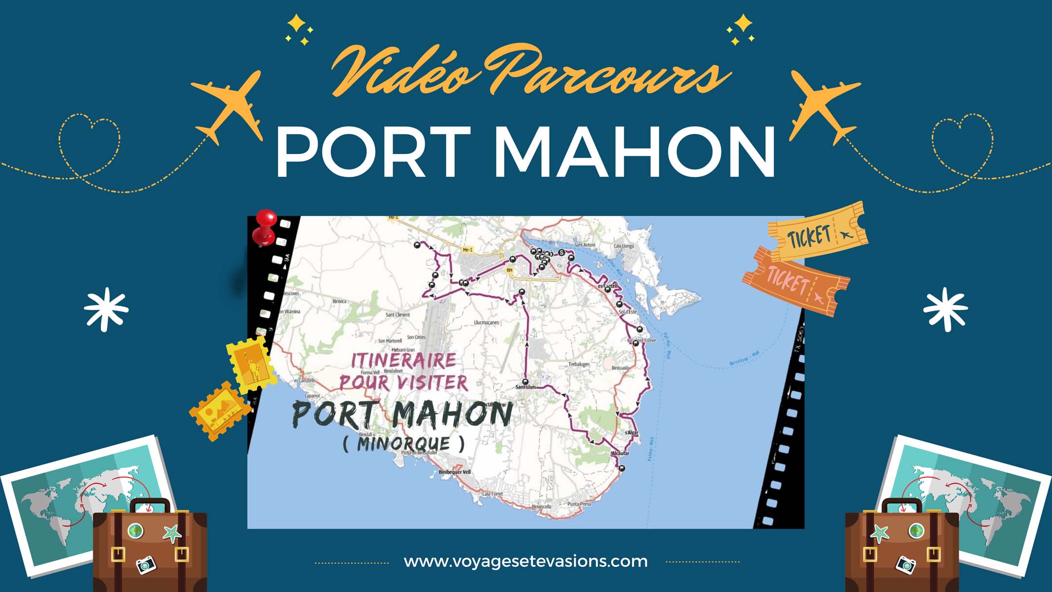 vidéo parcours Port Mahon en Espagne