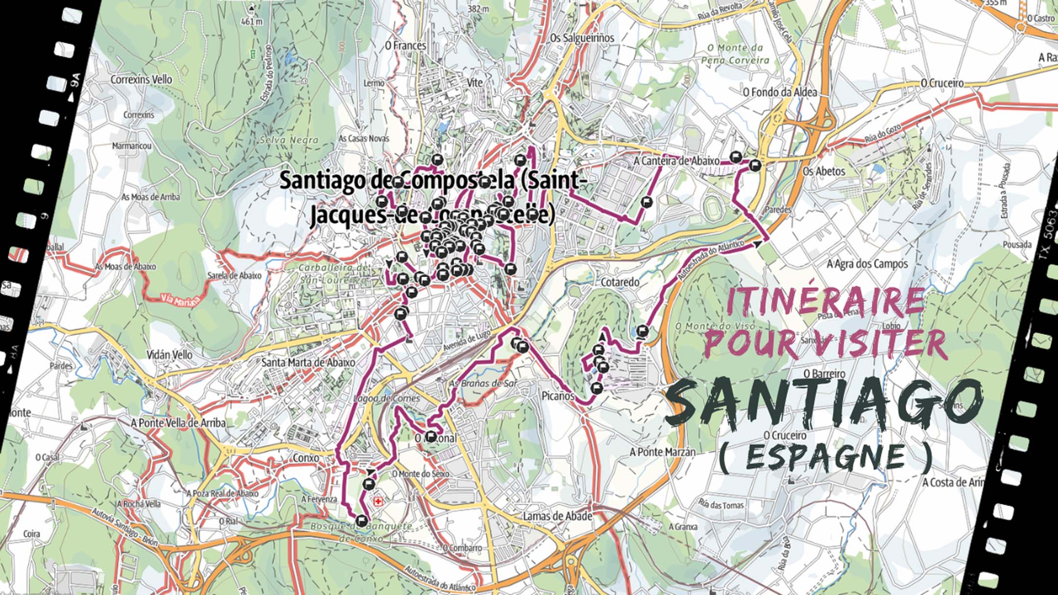 itineraire pour visiter Santiago en Espagne