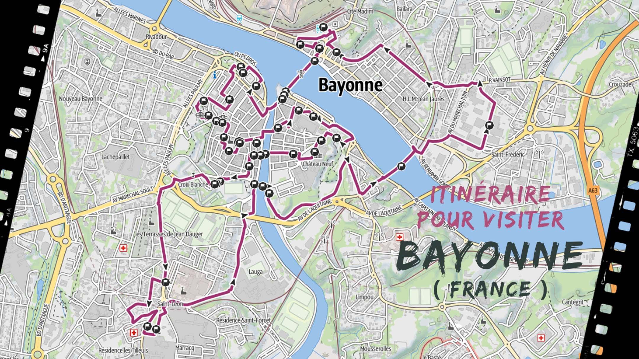 itineraire pour visiter Bayonne en France