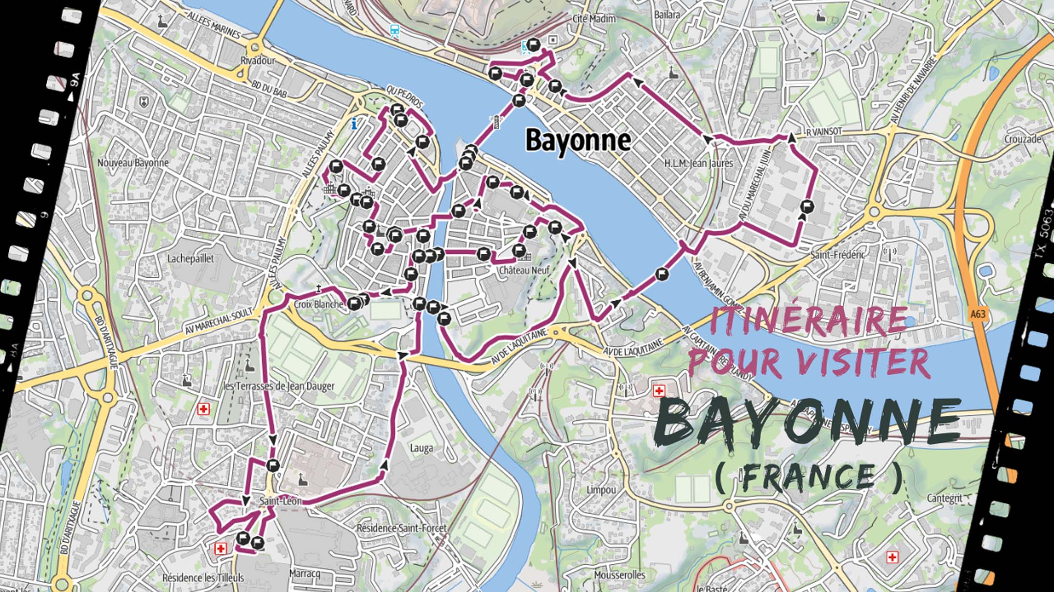 itineraire pour visiter Bayonne en france