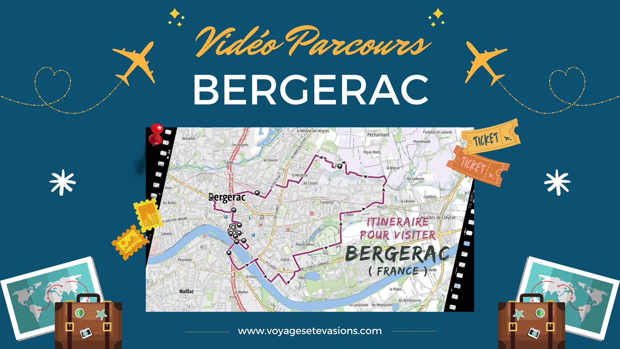 vidéo parcours Bergerac en France