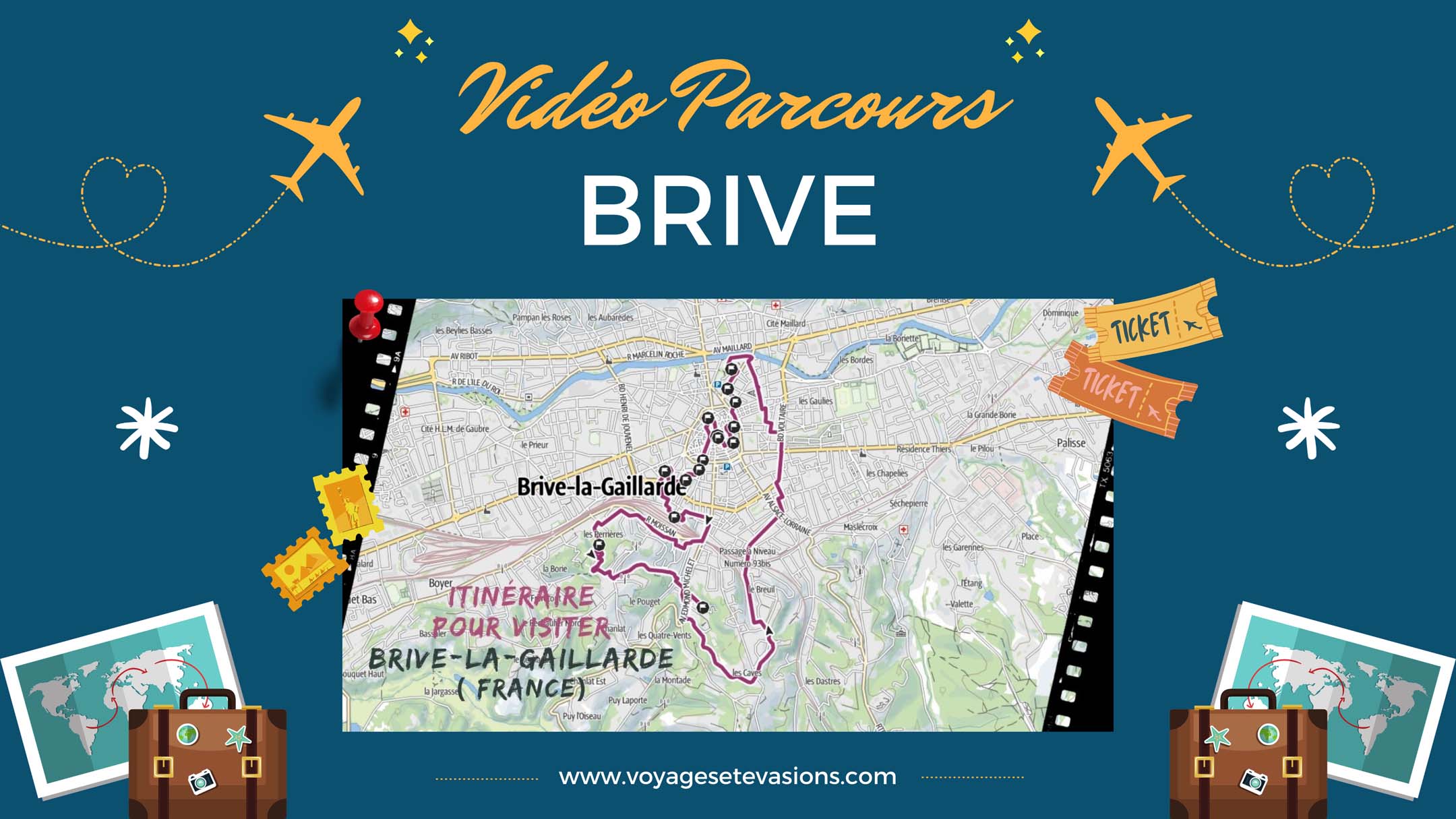 vidéo parcours Brive-la-Gaillarde en France