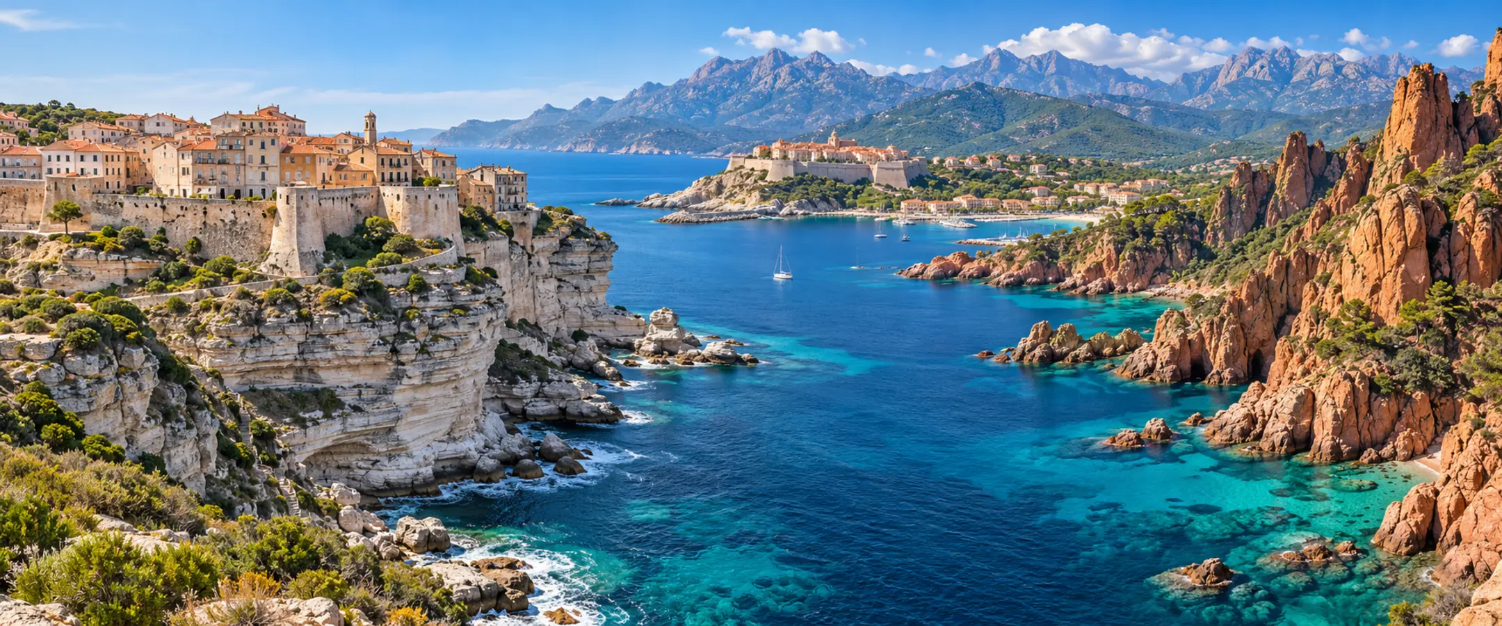 Illustration des paysages et citadelles de Corse