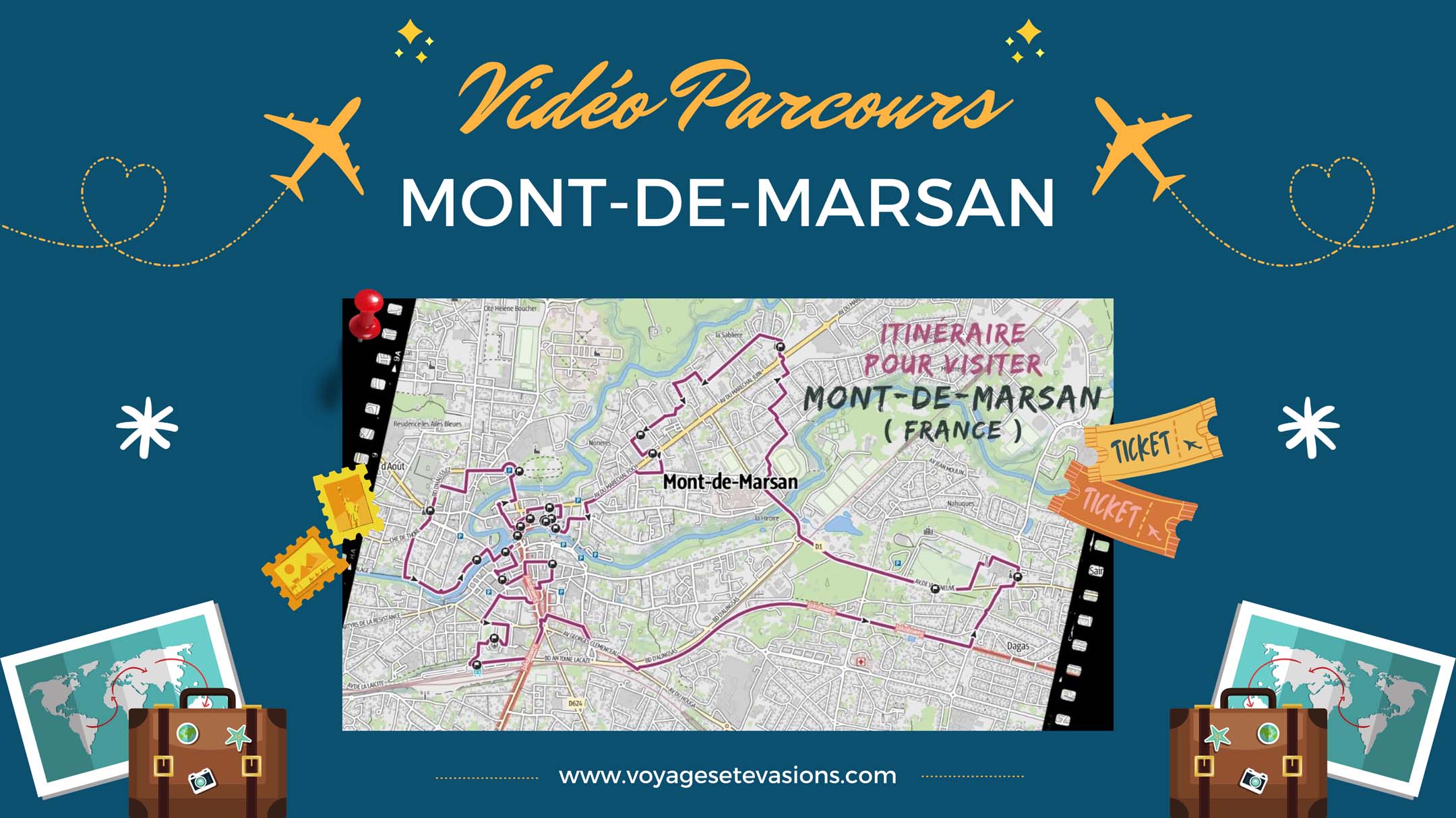 vidéo parcours Mont-de-Marsan en France