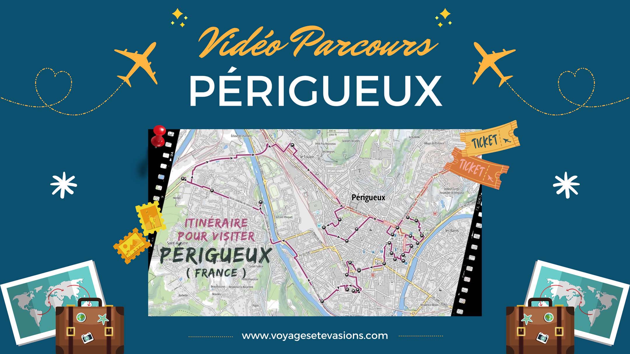 vidéo parcours Périgueux en France