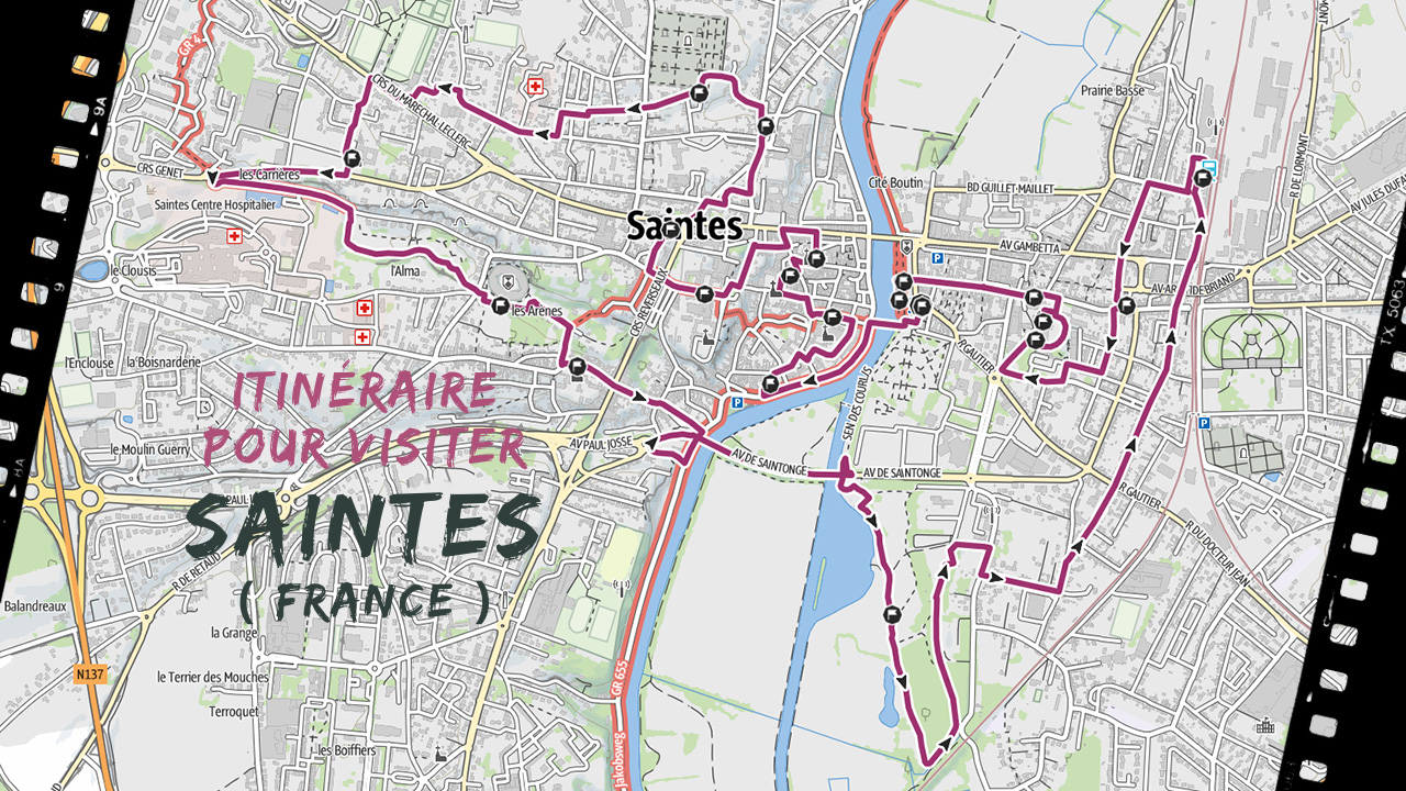 itineraire pour visiter Saintes en France