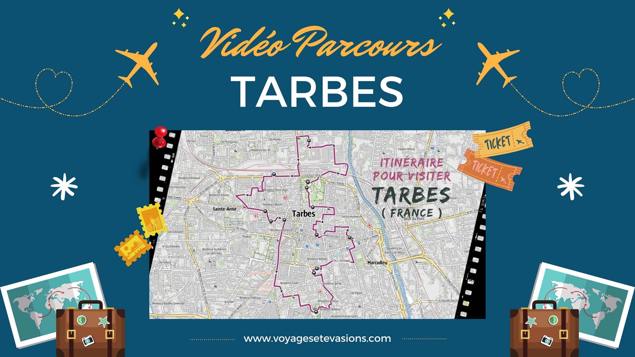 vidéo parcours Tarbes en France