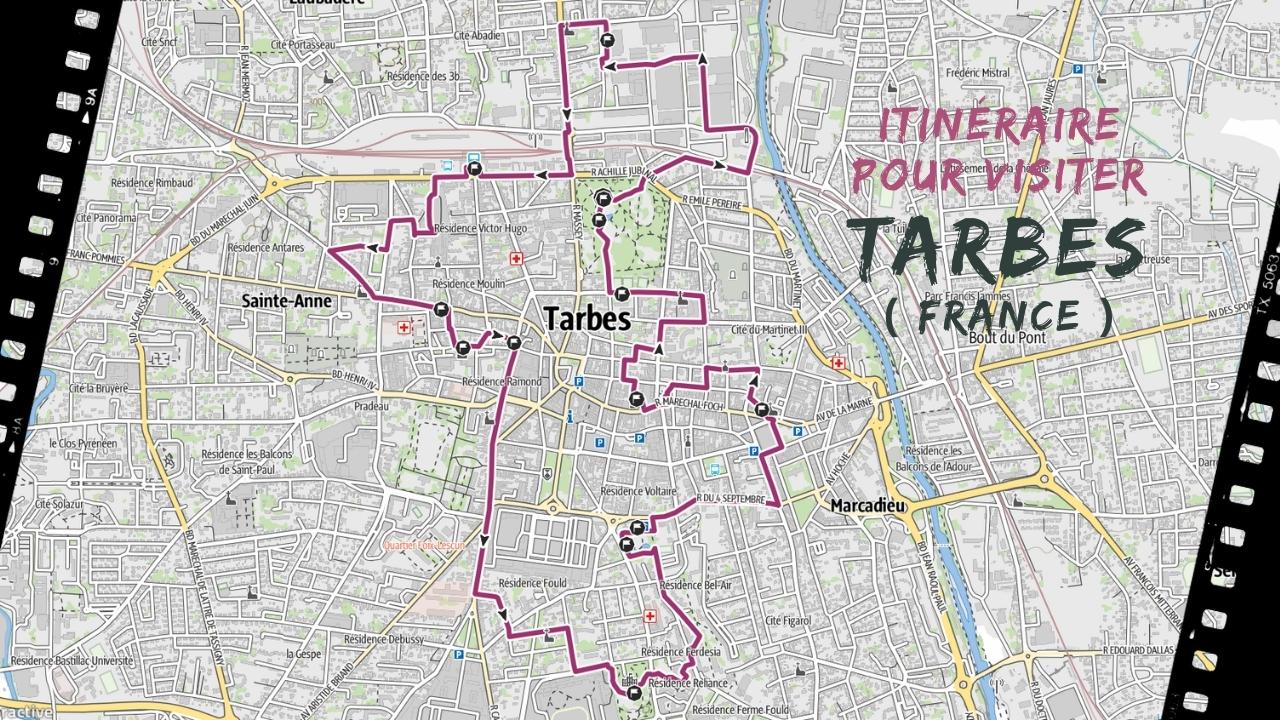 itineraire pour visiter Tarbes en france