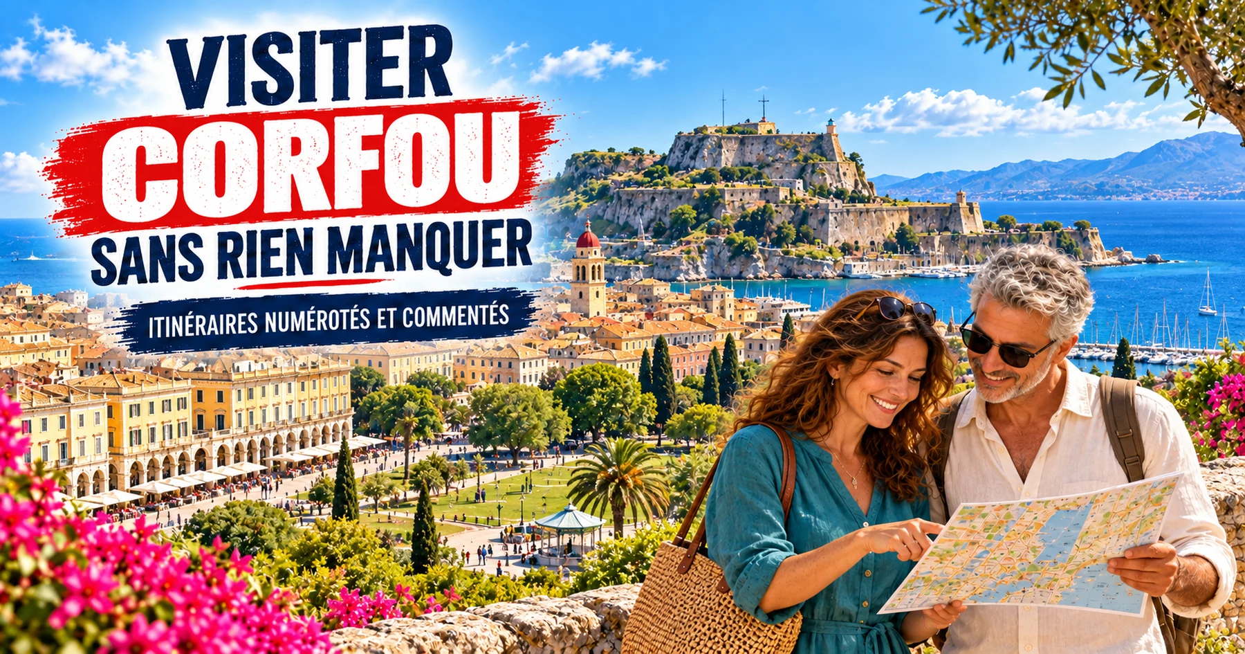 Visiter Corfou — itinéraires numérotés et commentés