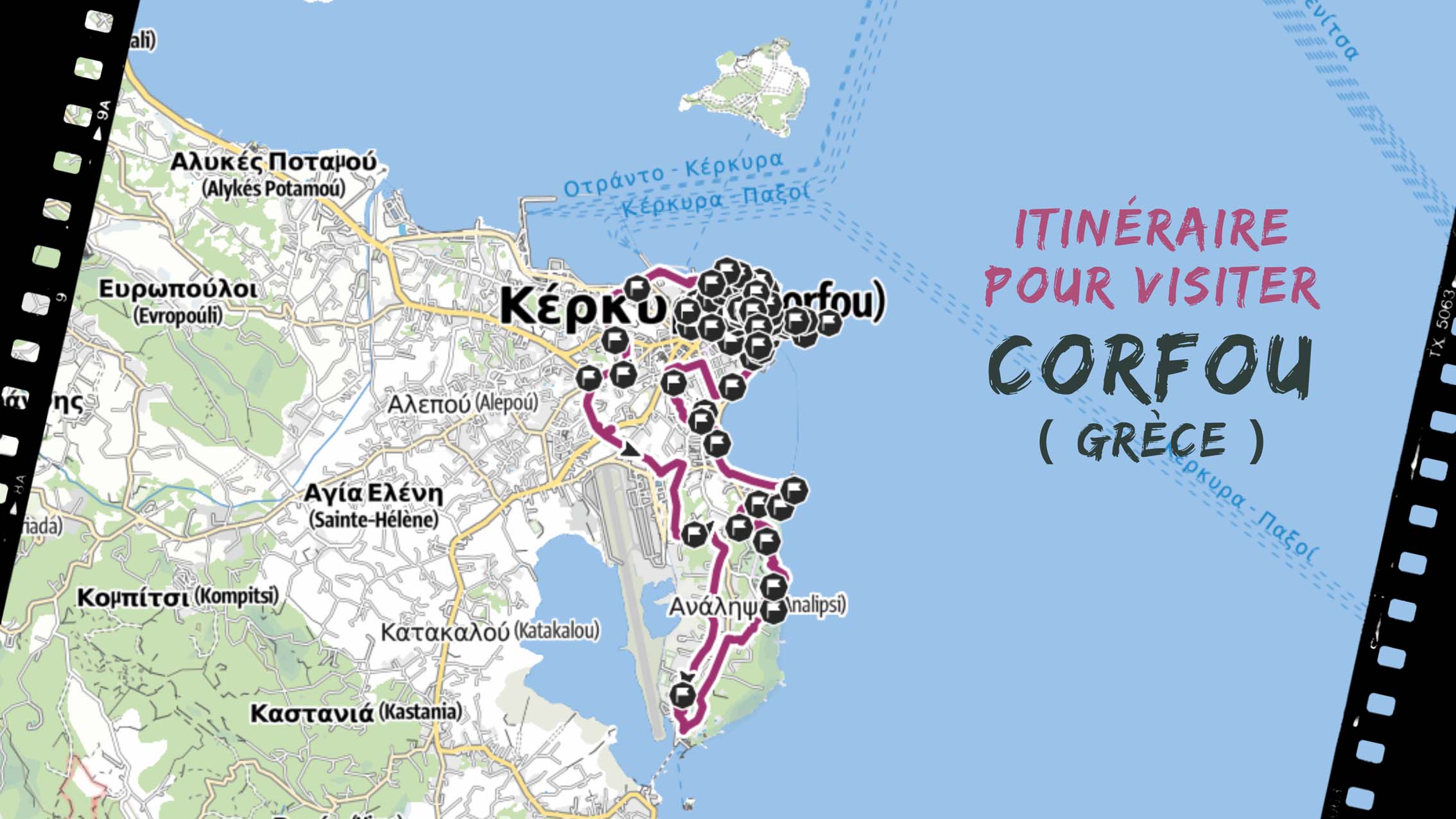 itineraire pour visiter Corfou en Grèce