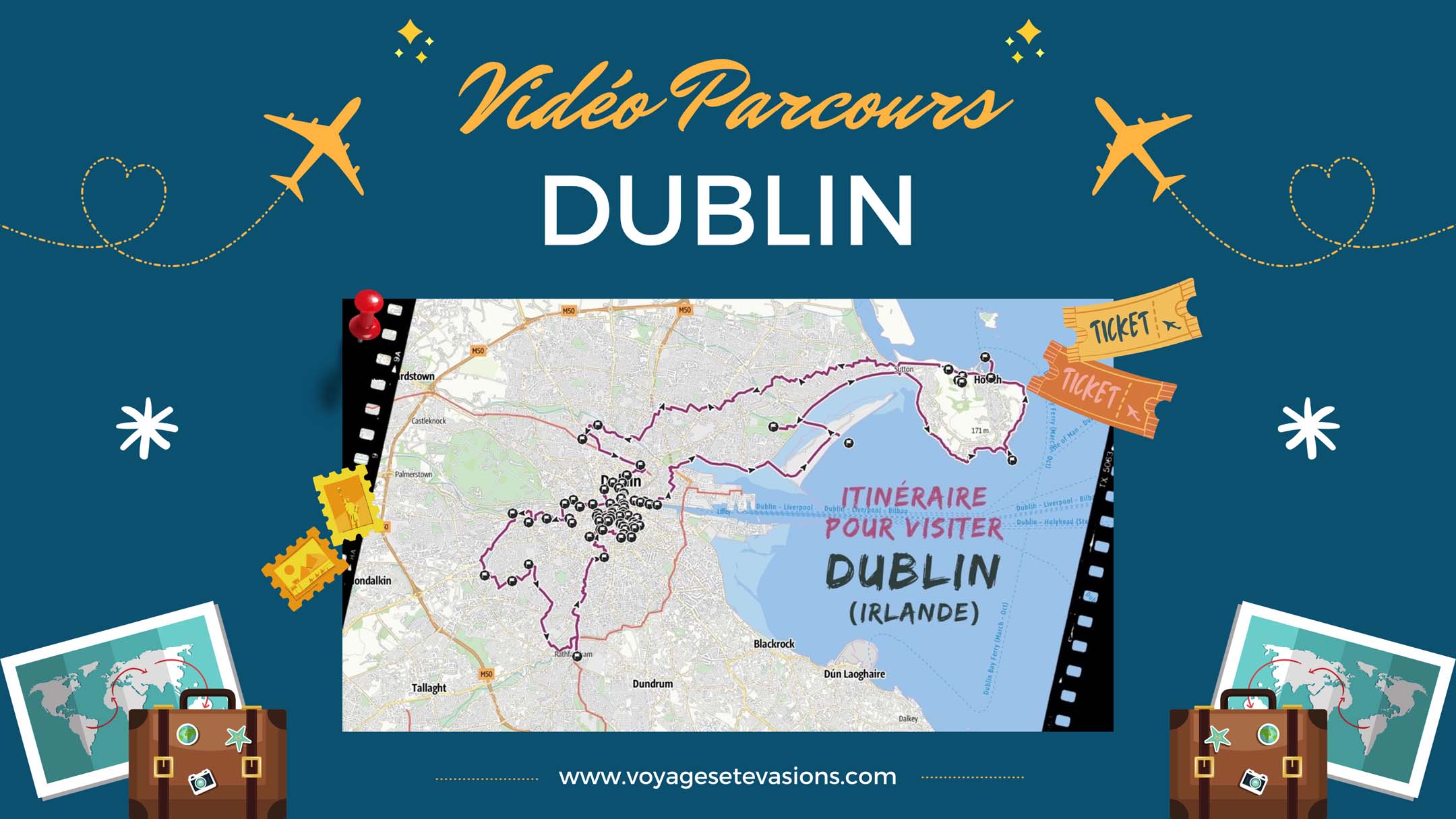 vidéo parcours Dublin en Irlande
