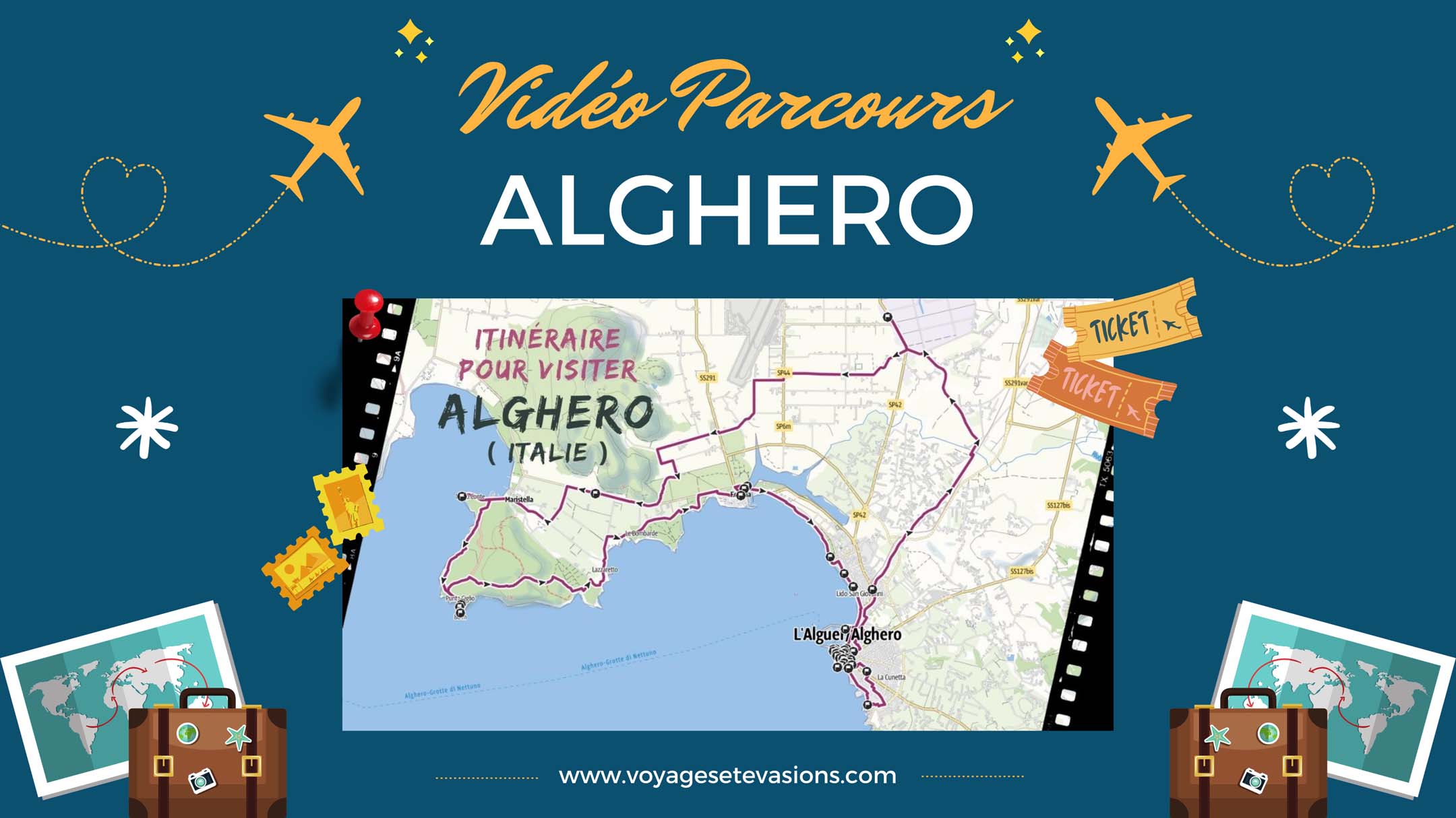 vidéo parcours Alghero en Italie