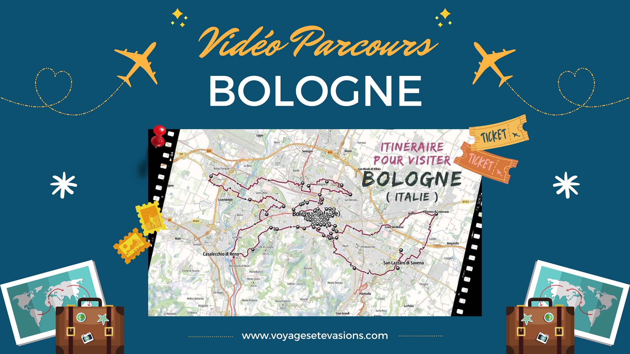 vidéo parcours Bologne en Italie